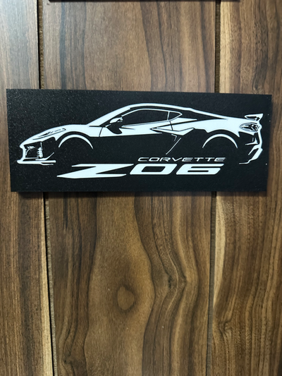 c8 z06 chevy corvette lightbox wall art by tropicgtiturbo 2d chevrolet stingray racecar newbalance jorts sandalswithsocks 3d print model - Mito3D