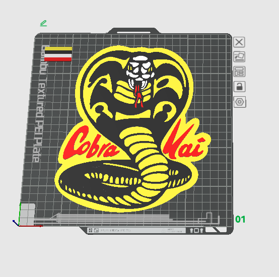 cobra kai lumière boîte by everard90 art panneaux logos 3D print model - Mito3D