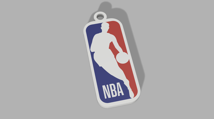 nba logo anahtarlık by luciano brek araçlar gadget'lar kırmızı mavi beyaz 3d print model - Mito3D