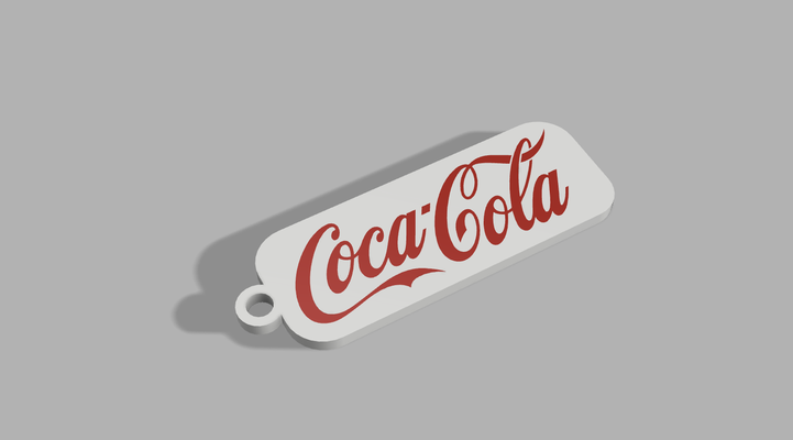 coca cola logo porte clés by luciano brek outils gadgets blanc rouge 3d print model - Mito3D