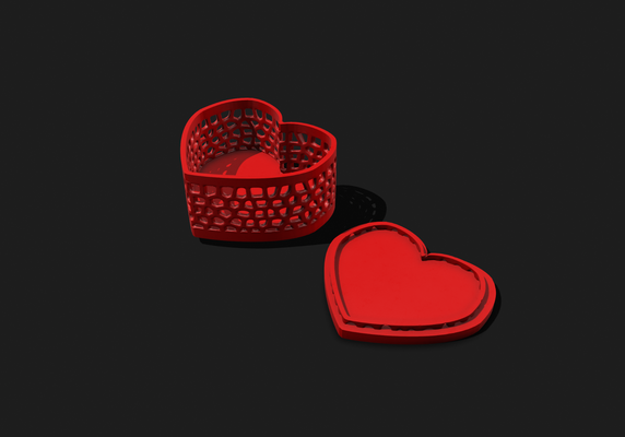 voronoi heart box - my vase by maker f generative 3d model lid hear valentine chocolate 3d print model - Mito3D