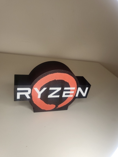 luce scatola amd ryzen logo by renostav37 arte segni loghi ams processore 3d print model - Mito3D