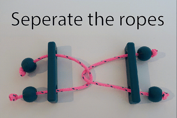 inteligente corda quebra cabeças by tridenso brinquedos jogos enigma paracord ropepuzzle 3d print model - Mito3D