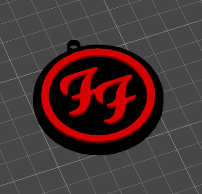 foo fighters keychain by metalheadprinting fashion models music rock keychains 3d print model - Mito3D