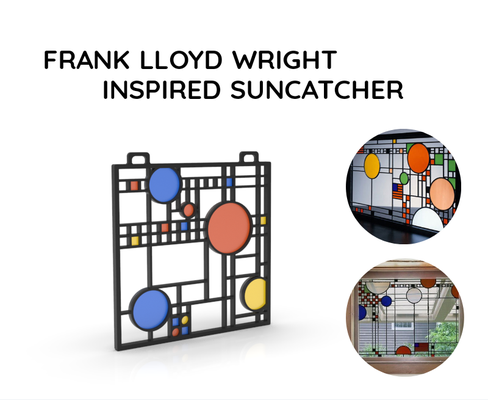 frank lloyd wright inspiriert window sonnenfänger 6x6 zoll by abonnieren kunst modelle licht zubehörteil sonne fänger leuchtkasten wettbewerb architektur architekturmodell zuhause haus zubehör 3d print model - Mito3D