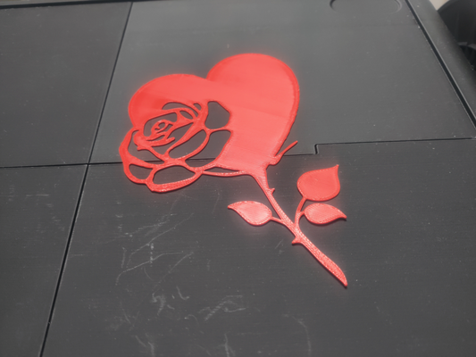 valentine roseheart by kolber art 2d rose heart wall deco decoration 3d print model - Mito3D