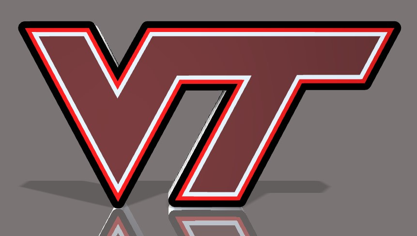 virginia tech lightbox by geek3designs domestico arredamento vt luce lampada ncaa calcio hokies 3D print model - Mito3D