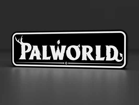 palworld logo guidato lightbox by lozagon1234 arte segni loghi cartello lampada luce ams 3d print model - Mito3D