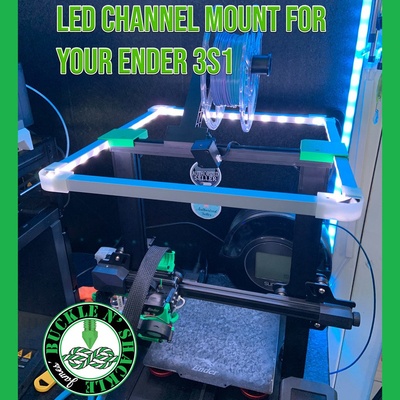 led canal monter ender 3 s1 by boucle 3d imprimante accessoires aluminium ender3s1 ledmount lumière 3d print model - Mito3D