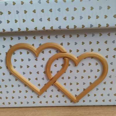 cœurs chaîne décor by dga3dp art panneaux logos forme cœur décorations décoration désherbage valentines 3d print model - Mito3D