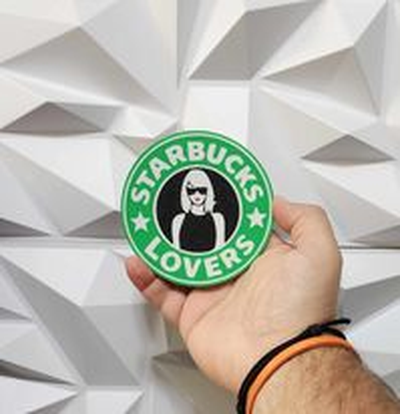 taylor swift starbucks lovers by williams industries art 2d coaster drink beer water 3d print model - Mito3D