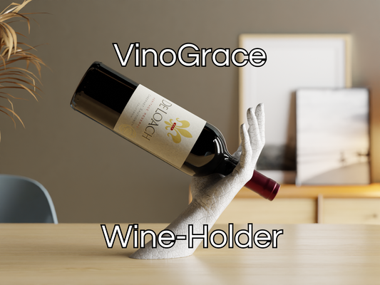 vinograce elegance wine holder by collecticraft household decor home supportless minimal design bottle suspended hand arm human body 3d print model - Mito3D