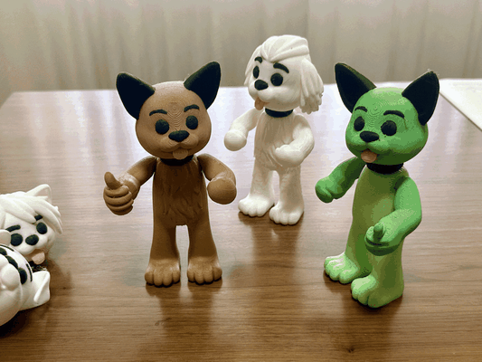 modular jointed dogs by 3dprintableart toys & games characters toy dog collection cute 3d print model - Mito3D