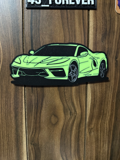 c8 chevrolet corvette lightbox wall art 3 versions by tropicgtiturbo 2d chevy stingray vette muscle musclecar v8 racecar supercar sportscar 3d print model - Mito3D