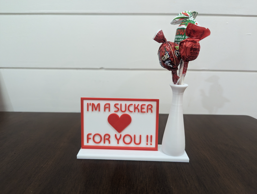 saugnapf by beasterbunny33 haushalt dekor herz geschenk valentinstag schreibtisch zubehörteil liebe botschaft 3d print model - Mito3D