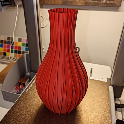 tall double-ribbed vase by 3dprintedartuk household decor vaseart makemyvase modern contemporary 3d print model - Mito3D