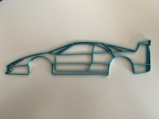 ferrari f40 lm parede arte by valca3d 2d carro perfil silhueta decoração 3d print model - Mito3D