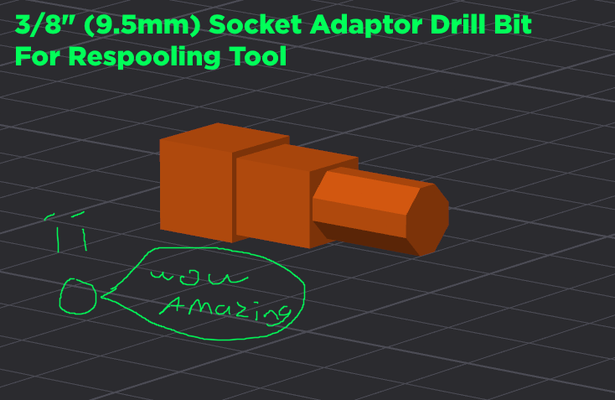 3 8 9 5mm steckdose adapter bohren bisschen respool werkzeug by abonnieren werkzeuge hand 3d print model - Mito3D