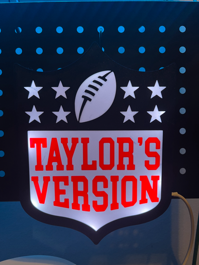 taylor's version nfl chevron lightbox by timyoungschn8 art signs & logos taylor swift taylorswift football 3d print model - Mito3D