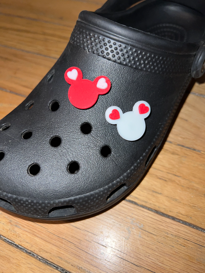 mickey minnie souris croco jibbit by seymour3d mode chaussure crocs valentin valentines cœur l'amour chaussures journée cœurs mignonne 3d print model - Mito3D