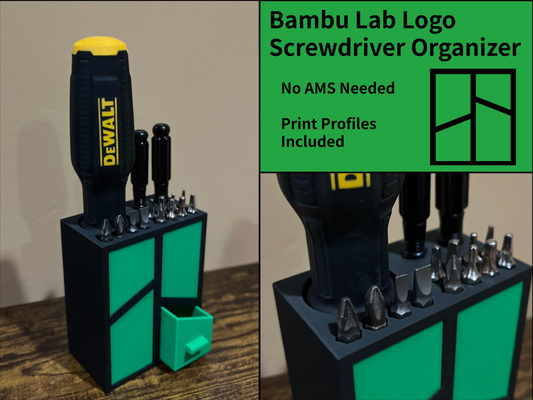 cacciavite organizzatore bambu laboratorio logo by mezzo khadpe utensili organizzatori bambolotto ams necessario scrivania accessori concorso vite titolare supporto bambulabs 3d print model - Mito3D