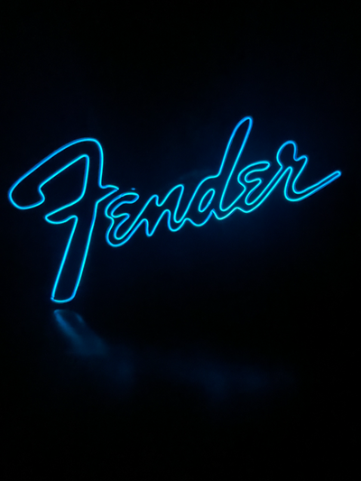 neon fender sign by lil joe art signs & logos light el wire 3d print model - Mito3D