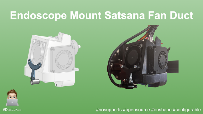endoscope mount satsana fan duct by daslukas 3d printer accessories camera fanduct 3d print model - Mito3D