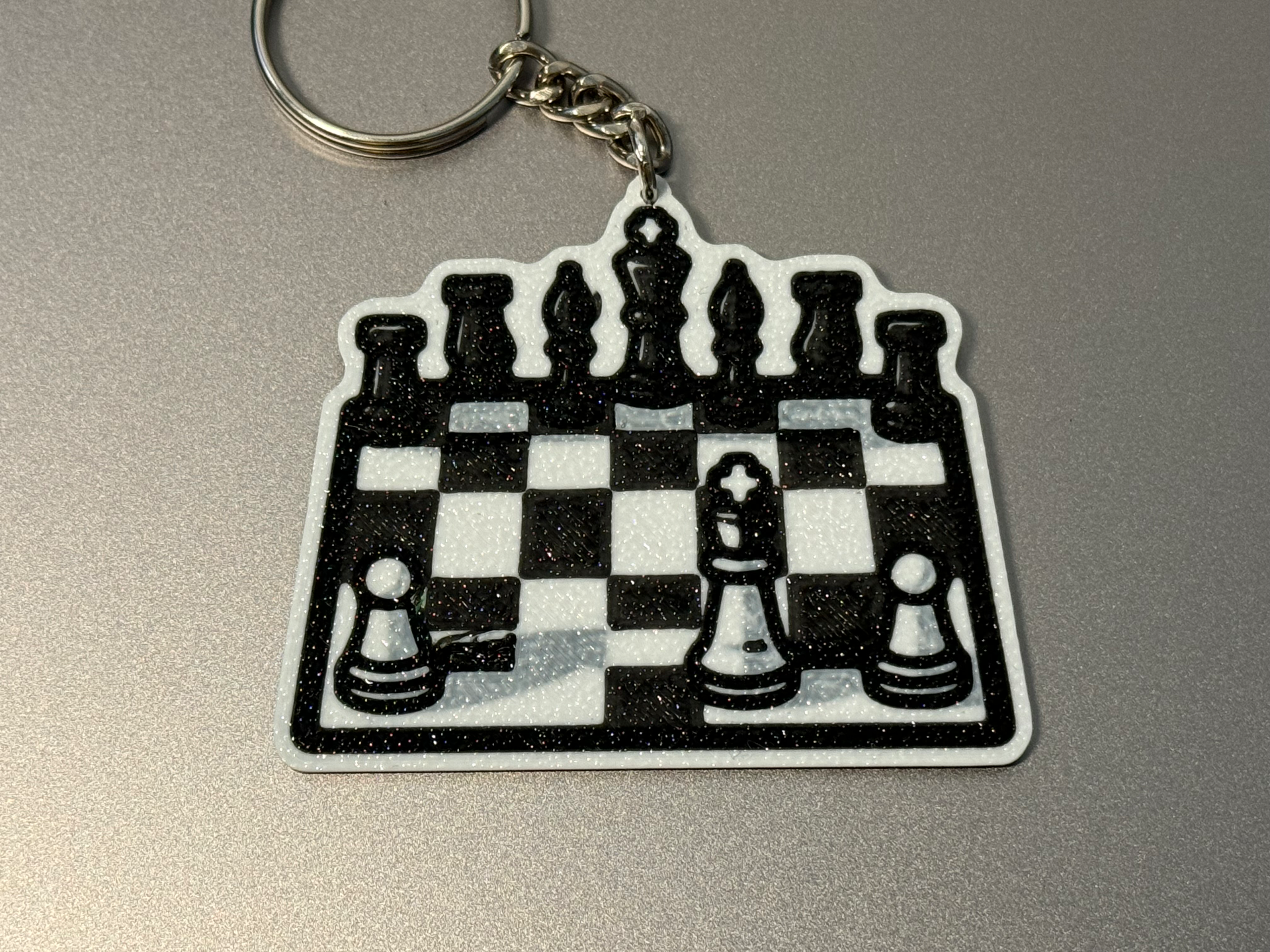 chess board keychain by brklabs hobby & diy chessboard figures pieces chessbishop game accessories art 2dart accesory 3D print model - Mito3D