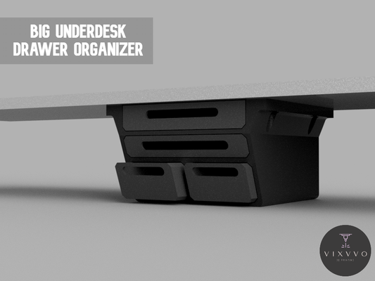 big underdesk drawer organizer by vixvvo 3d tools organizers desk hook drawing office 3d print model - Mito3D