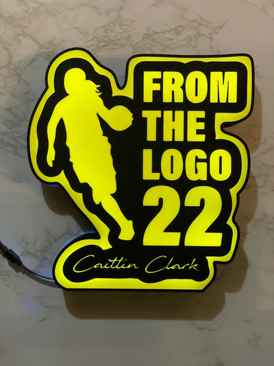 caitlin clark lightbox silhouette logo by nebbioso 3d officina arte segni loghi iowa occhi falco luce scatola guidato notturna notte ncaa pallacanestro 22 3d print model - Mito3D