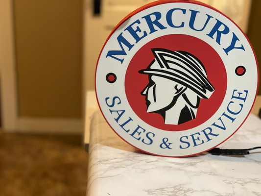 classic mercury sales service lightbox by foggy's 3d workshop art signs & logos light box brand car led nightlight 3d print model - Mito3D