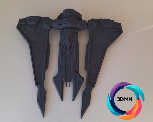 estrella guerras kom'rk class combatiente equipo tarjeta remezclado by 3dmn accesorios cosplays guerra galaxias rompecabezas frio divertido construir avión lucha espacio ams 3d print model - Mito3D