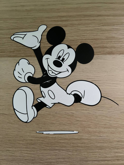 mickey souris by lucamoretti86 art 2d ar 2024 3d mur adaptateur disney bébé bleu château signet boîte noël club house dessin animé blaster personnage réseau noir blanc 3d print model - Mito3D