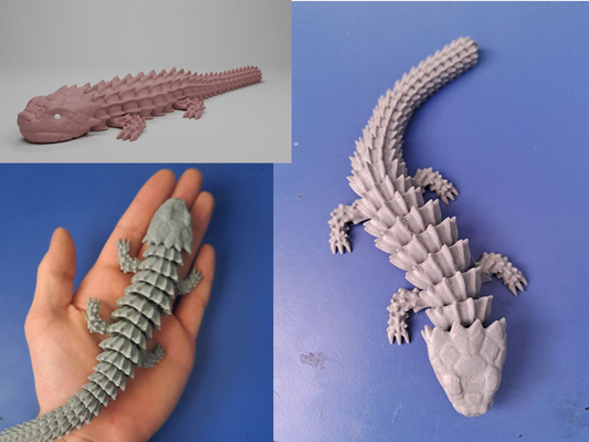 articulé tatou lézard mini dragon by maty505 art sculptures lizzard créature flexi mignonne 3d print model - Mito3D