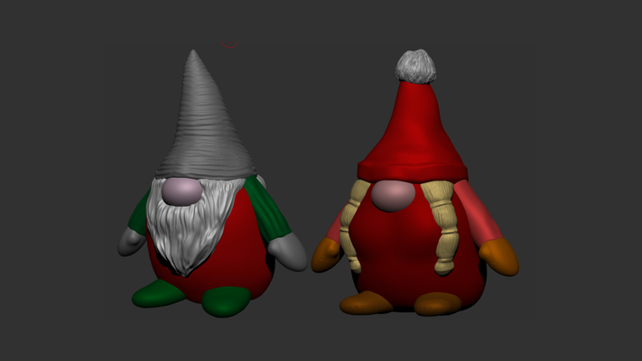 scandinavian christmas gnome - male female by makerviking household festivities christmasdecoration xmas christmasgnomes 3d print model - Mito3D