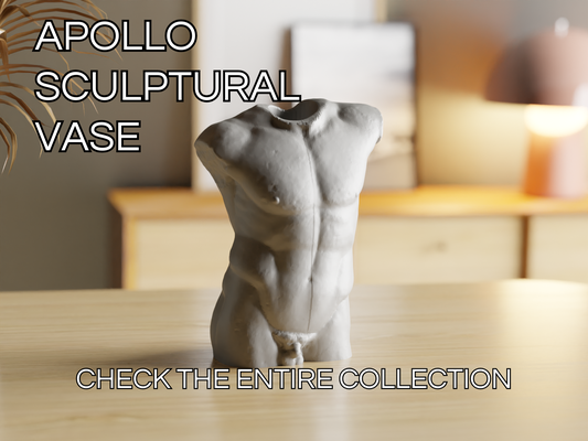 apollo skulptural vase by sammelkunst haushalt dekor skulptur kunst klassisch design männlich pflanzer topf minimal zuhause haus wohnkultur mode modell unterstützung 3d print model - Mito3D