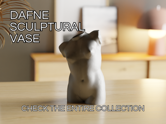 dafne scultoreo vaso by artigianato collezione domestico arredamento modello arte scultura forme corpo donna apollo greco classico casa fioriera pentola design minimo femmina bellezza organizzatore 3d print model - Mito3D