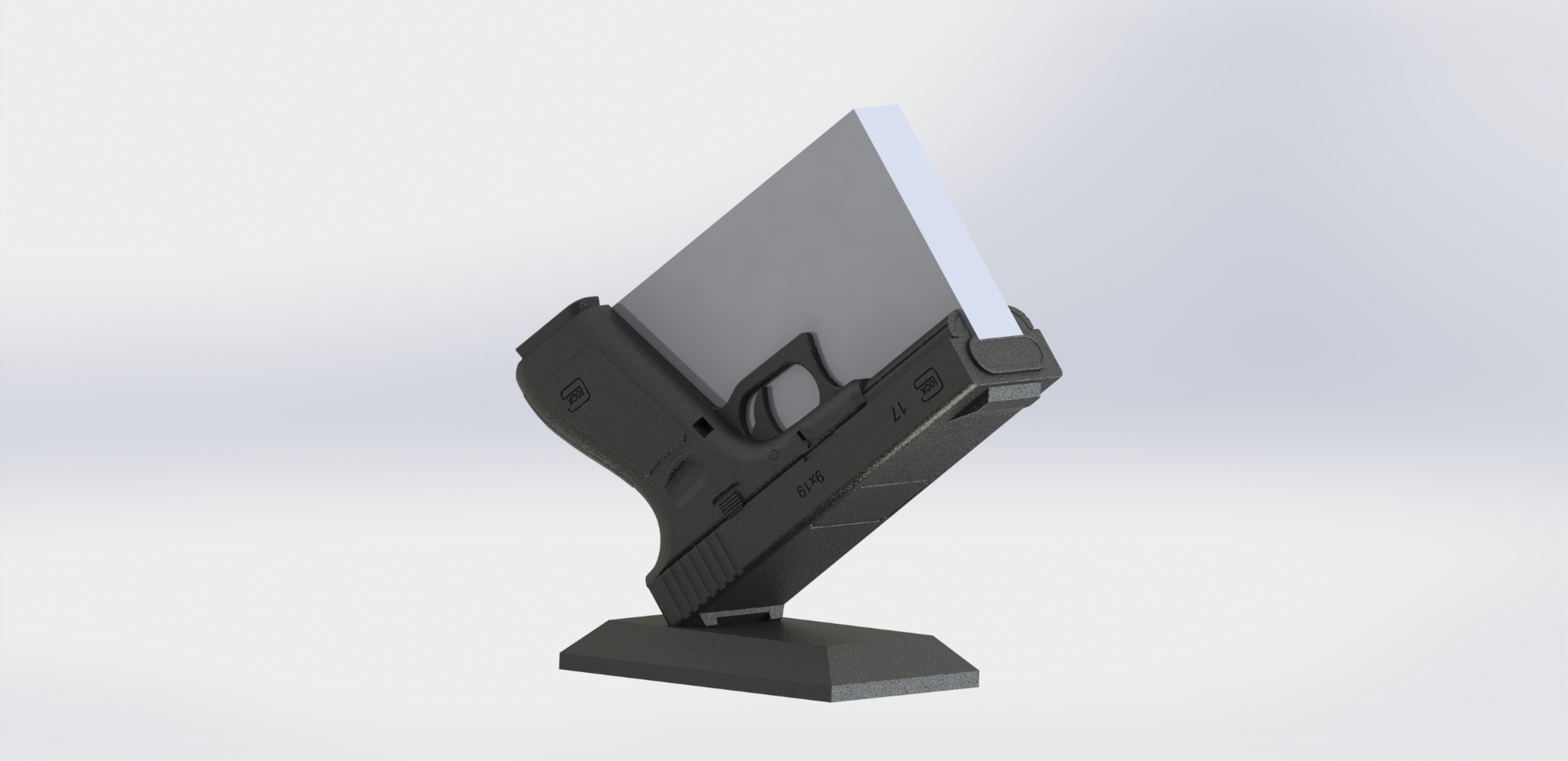 glock 17 negocio tarjeta soporte by limones casa oficina 3D print model - Mito3D