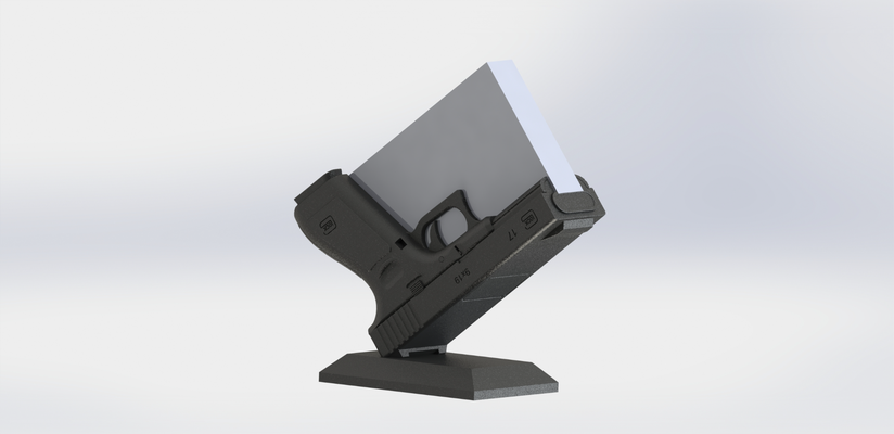 glock 17 entreprise carte titulaire soutien by citronniers ménage bureau 3d print model - Mito3D