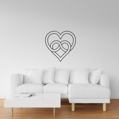 mur art noeud coeur by pantalon ménage festivités prusa décor l'amour cœur 2dart valentin mural nœud bambu 3d print model - Mito3D