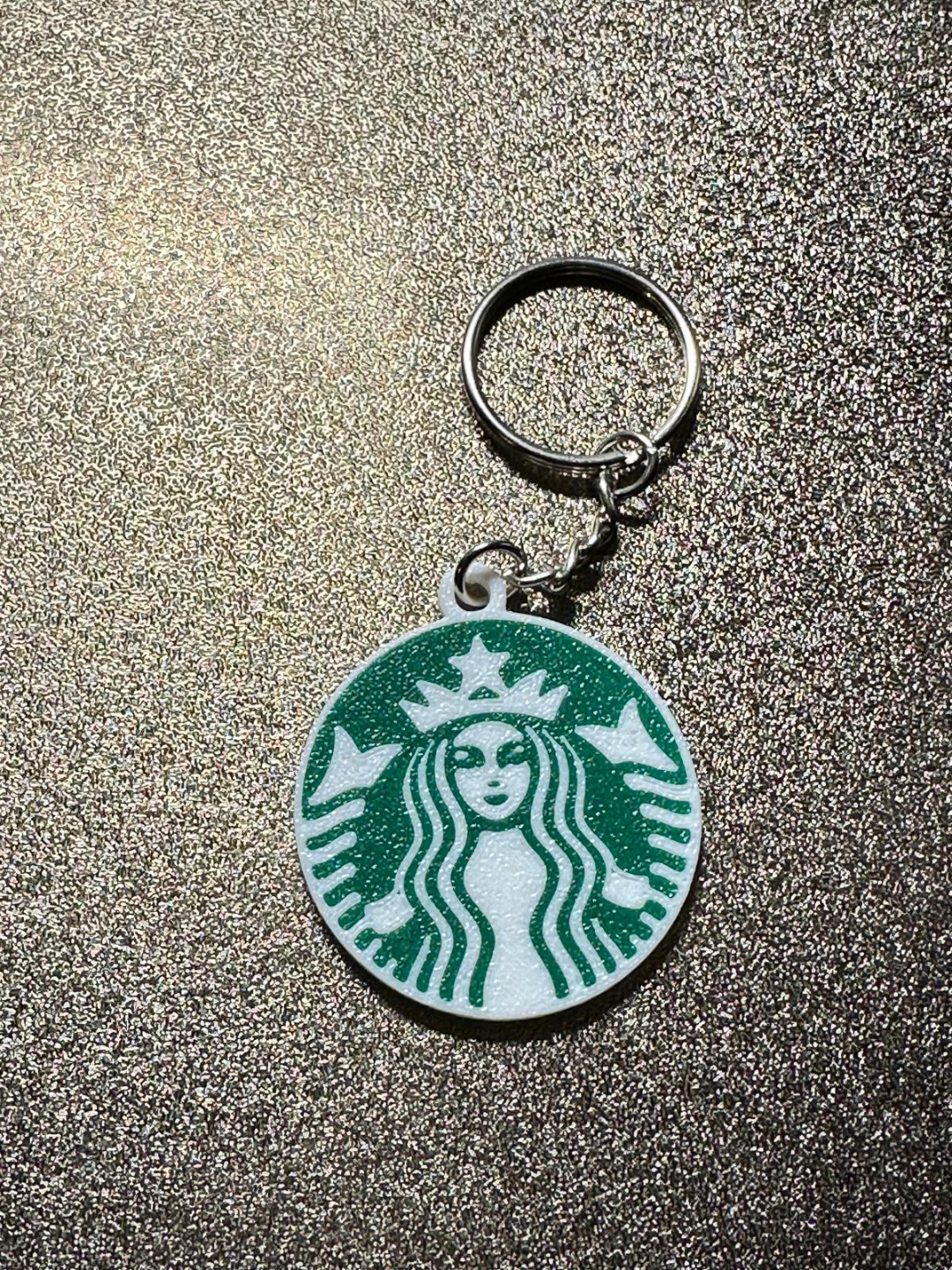 starbucks logo porte clés by luciano brek outils gadgets vert blanc 3D print model - Mito3D