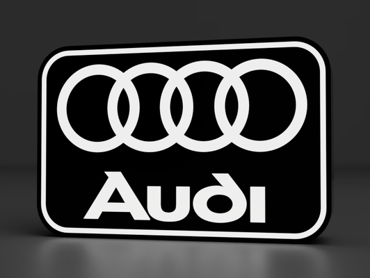 audi logo led caja ligera by klickshoppingtienda arte señales logos firmar 3d print model - Mito3D