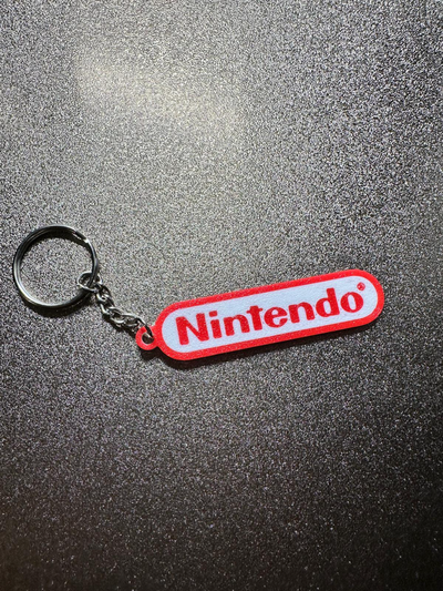 nintendo logo anahtarlık by luciano brek araçlar gadget'lar beyaz kırmızı 3d print model - Mito3D