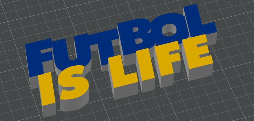 futbol is life desk sign by pasourw art signs & logos 3d print model - Mito3D
