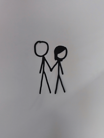 stickman amar by tiosam arte 2d valendienstag namorados valentinesday2024 2024 39 amorosa ame casal bastão homem parede 3d par mão in 3d print model - Mito3D