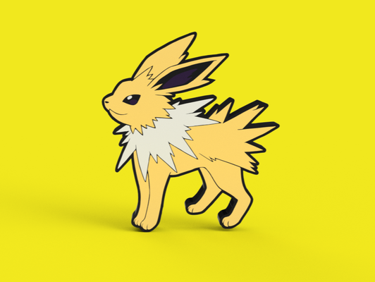 jolteon lightbox by sitsero art signs & logos 3d file lamp led pokemon eevee vaporeon umbreon flareon glaceon espeon leafeon ams kid room bedside multicolor anime animation movie cartoon electric type poke gift child evo evolution eeveelution quick fast yellow jp japan nintendo game videogame fan wall mountable desk desktop tv series light strip 3d print model - Mito3D