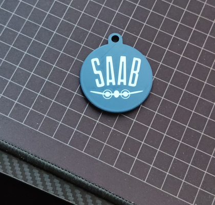 saab uçak logo anahtarlık by sifon sanat modeller 3d print model - Mito3D