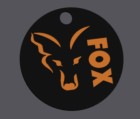 fox keychain cirkle by kingos fashion models key fish fishing 3d print model - Mito3D