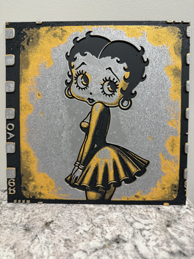 betty boop - film strip hueforge by canadian gamer generative 3d model & lithophane 1950s pinup 3d print model - Mito3D