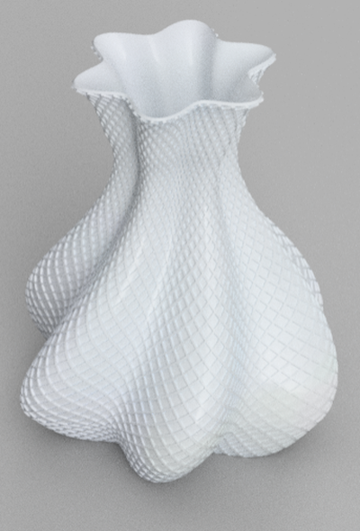 verdrehte strukturiert generiert vase by akhto designs kunst modelle twist bastian maria fuzzy 3d print model - Mito3D